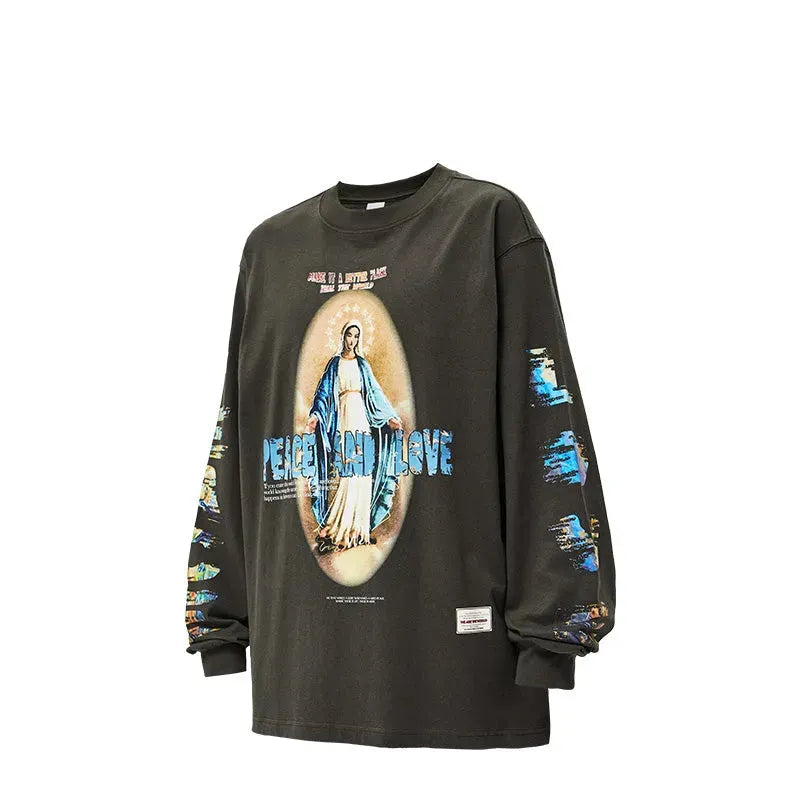 High Street Vintage Print Design Spring New Round Neck Sweater - Bellarte Enchanté High Street Vintage Print Design Spring New Round Neck Sweater